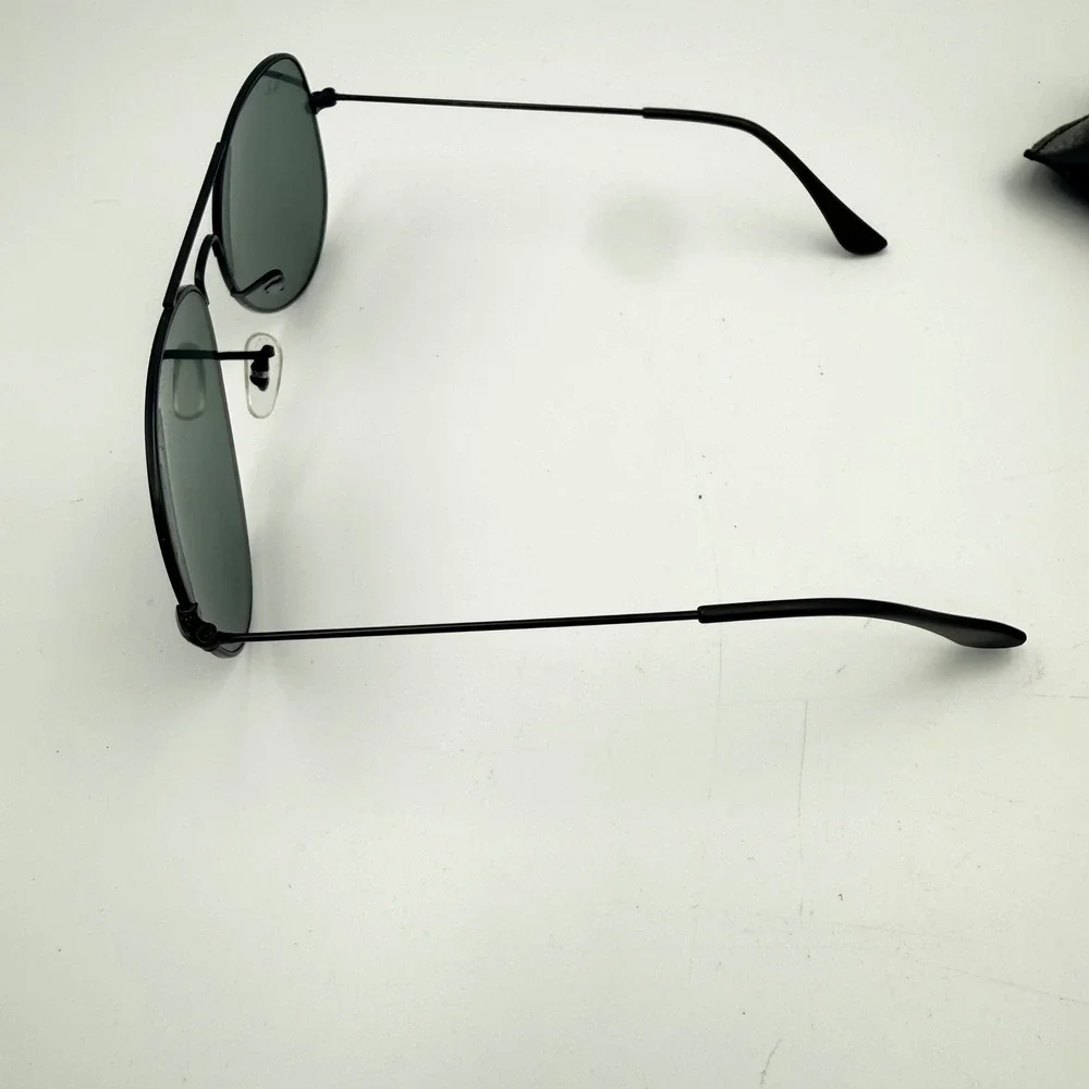 Ray-Ban RB3026 Aviator Large Metal II Sunglasses Black Frame Green Lens 62mm